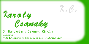 karoly csanaky business card